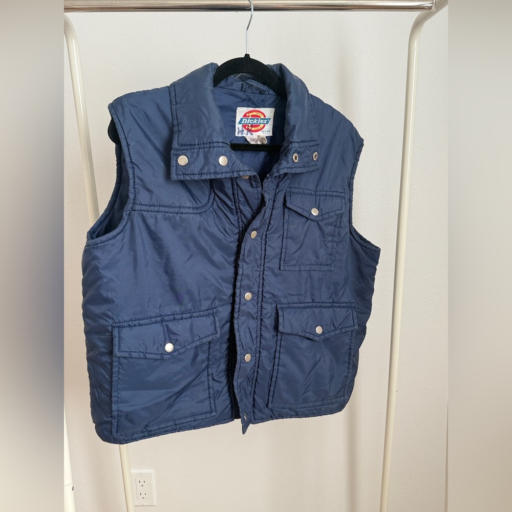 Vintage Dickies Navy Blue Puffer Vest